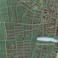 Second close-up of the map of Long Branch, New Jersey print showing more streets and buildings