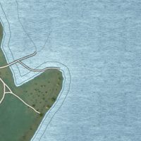 Second close-up of the map of Long Creek, North Dakota print showing more streets and buildings