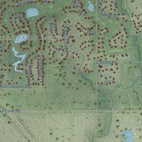 Second close-up of the map of Long Grove, Illinois print showing more streets and buildings