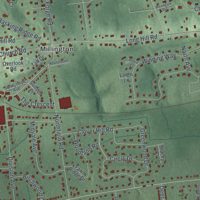Second close-up of the map of Long Hill, New Jersey print showing more streets and buildings