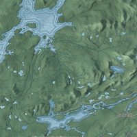 Second close-up of the map of Long Lake, New York print showing more streets and buildings
