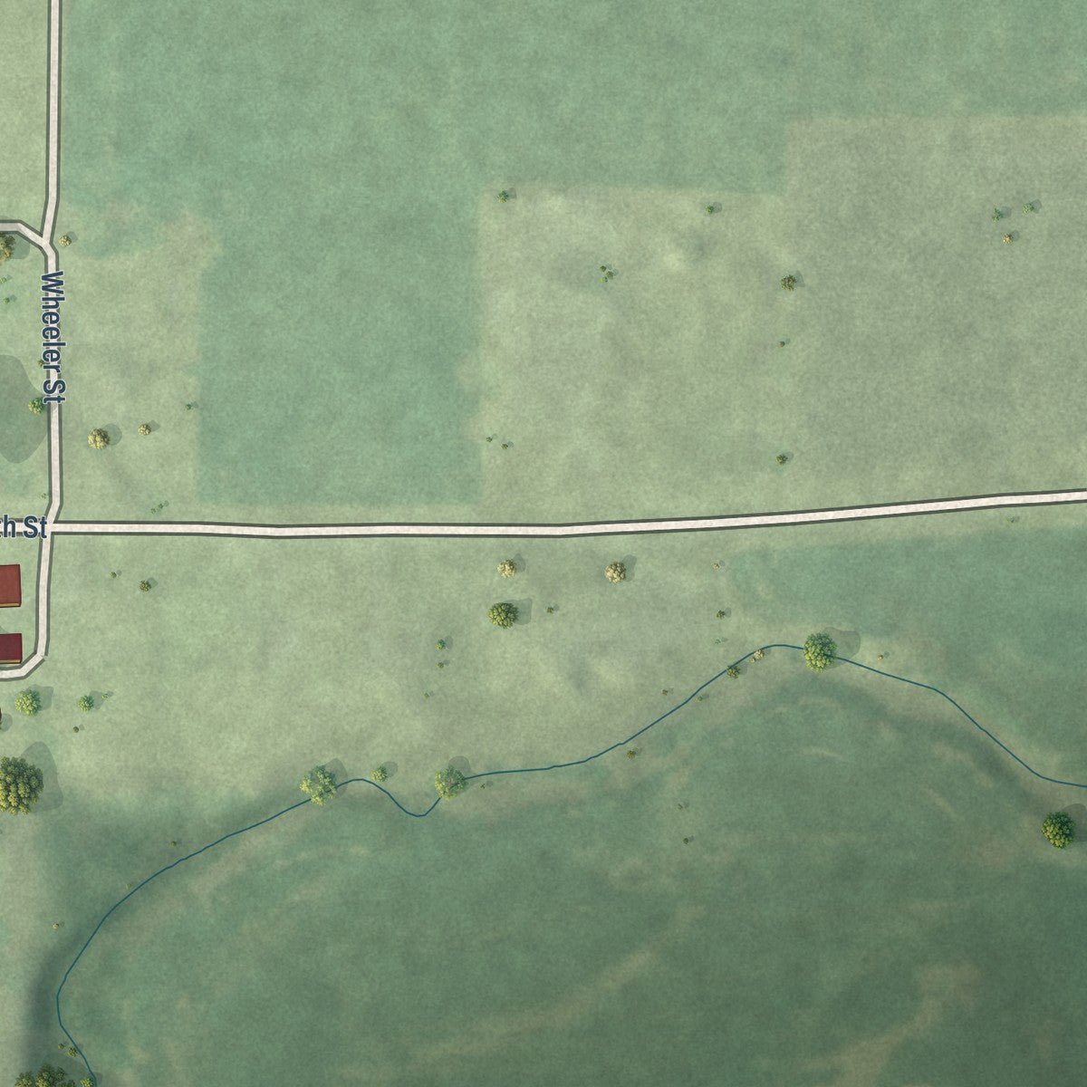 Second close-up of the map of Long Point, Illinois print showing more streets and buildings