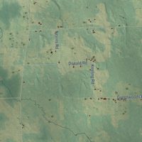 Second close-up of the map of Long Rapids, Michigan print showing more streets and buildings