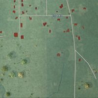 Second close-up of the map of Longview, Mississippi print showing more streets and buildings