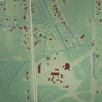 Second close-up of the map of Longville, Louisiana print showing more streets and buildings