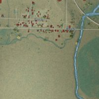 Second close-up of the map of Lookout, California print showing more streets and buildings