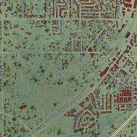 Second close-up of the map of Loomis, California print showing more streets and buildings