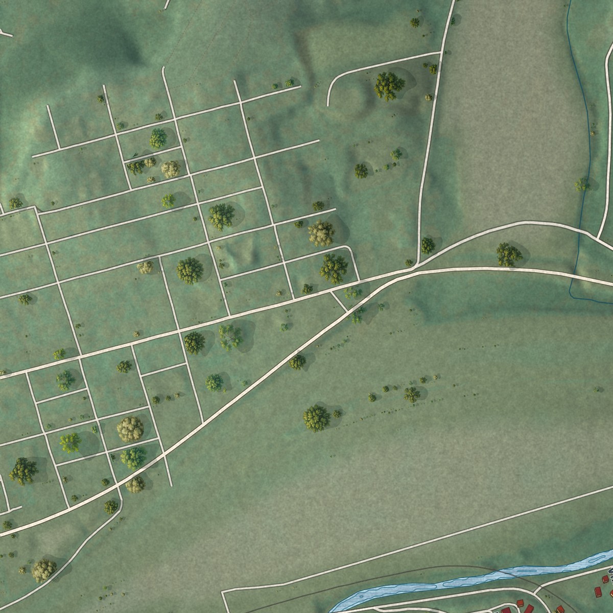 Second close-up of the map of Loop, Pennsylvania print showing more streets and buildings