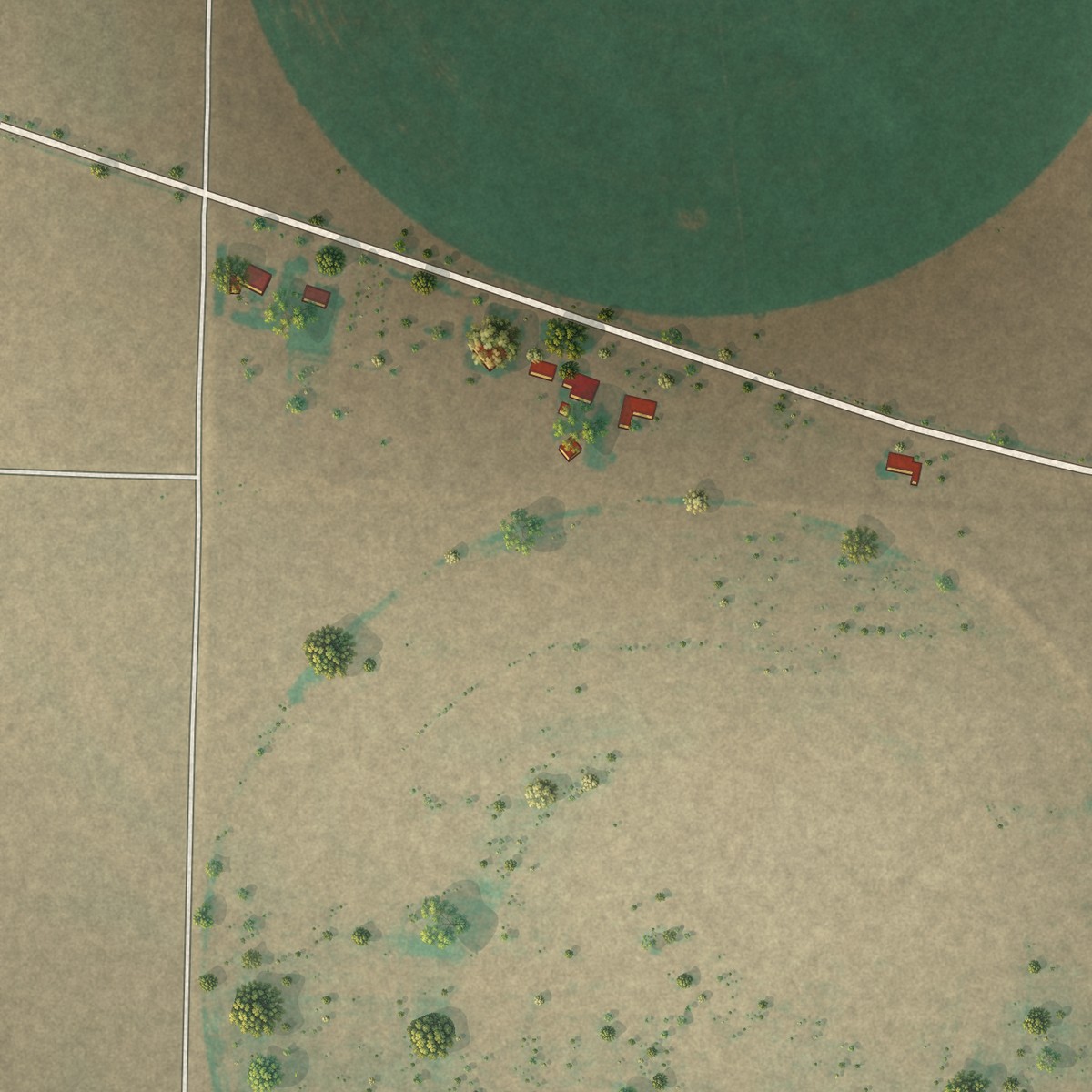 Second close-up of the map of Loop, Texas print showing more streets and buildings