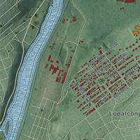 Second close-up of the map of Lopatcong, New Jersey print showing more streets and buildings