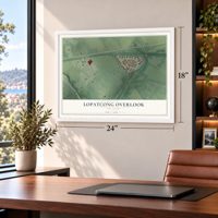 Lopatcong Overlook, New Jersey map, 18 x 24 inch print in a white frame in a home office