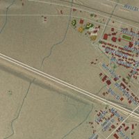 Second close-up of the map of Lordsburg, New Mexico print showing more streets and buildings