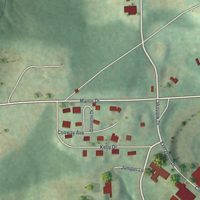 Second close-up of the map of Loretto, Pennsylvania print showing more streets and buildings