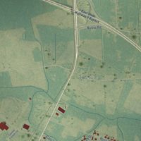 Second close-up of the map of Loris, South Carolina print showing more streets and buildings