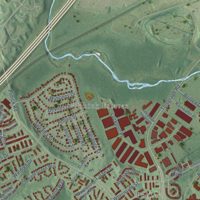 Second close-up of the map of Lorton, Virginia print showing more streets and buildings