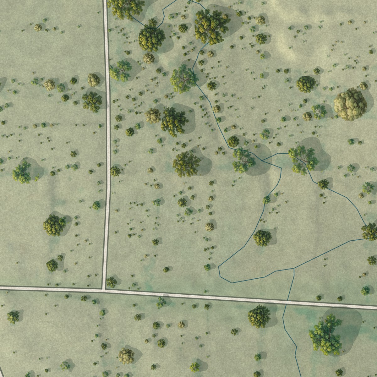 Second close-up of the map of Los Altos, Texas print showing more streets and buildings