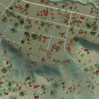 Second close-up of the map of Los Berros, California print showing more streets and buildings
