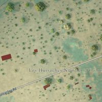 Second close-up of the map of Los Huisaches, Texas print showing more streets and buildings