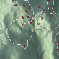 Second close-up of the map of Los Panes, Puerto Rico print showing more streets and buildings