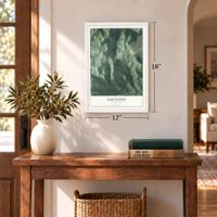 Los Panes, Puerto Rico map, 12 x 18 inch print in a white frame in an entryway