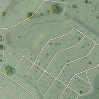 Second close-up of the map of Los Prados, Puerto Rico print showing more streets and buildings