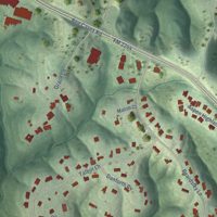 Second close-up of the map of Lost Creek, Texas print showing more streets and buildings