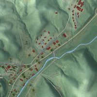 Second close-up of the map of Loudonville, Ohio print showing more streets and buildings