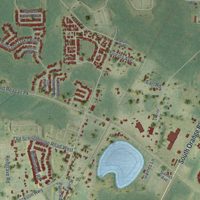 Second close-up of the map of Loughman, Florida print showing more streets and buildings