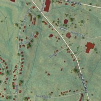 Second close-up of the map of Louisa, Virginia print showing more streets and buildings