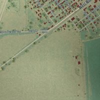 Second close-up of the map of Louise, Texas print showing more streets and buildings