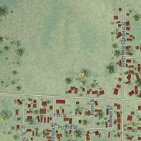 Second close-up of the map of Louisville, Illinois print showing more streets and buildings