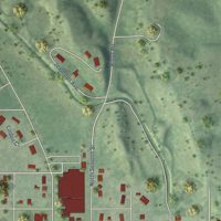Second close-up of the map of Loup City, Nebraska print showing more streets and buildings