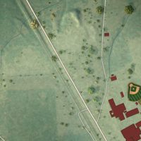Second close-up of the map of Lovelady, Texas print showing more streets and buildings