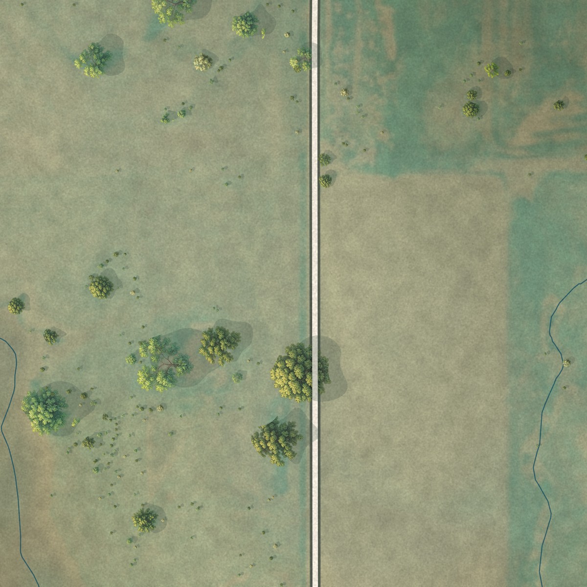Second close-up of the map of Lovell, Oklahoma print showing more streets and buildings