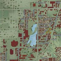 Second close-up of the map of Loves Park, Illinois print showing more streets and buildings