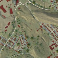 Second close-up of the map of Lowell, Arizona print showing more streets and buildings