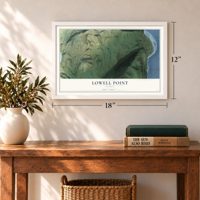 Lowell Point, Alaska map, 12 x 18 inch print in a white frame in an entryway