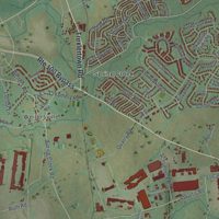 Second close-up of the map of Lower Macungie, Pennsylvania print showing more streets and buildings
