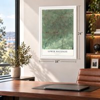 Lower Macungie, Pennsylvania map, 18 x 24 inch print in a white frame in a home office