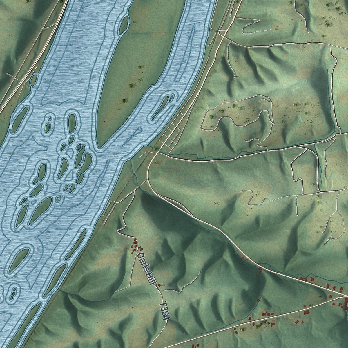Second close-up of the map of Lower Mahanoy, Pennsylvania print showing more streets and buildings