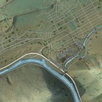 Second close-up of the map of Lower Towamensing, Pennsylvania print showing more streets and buildings