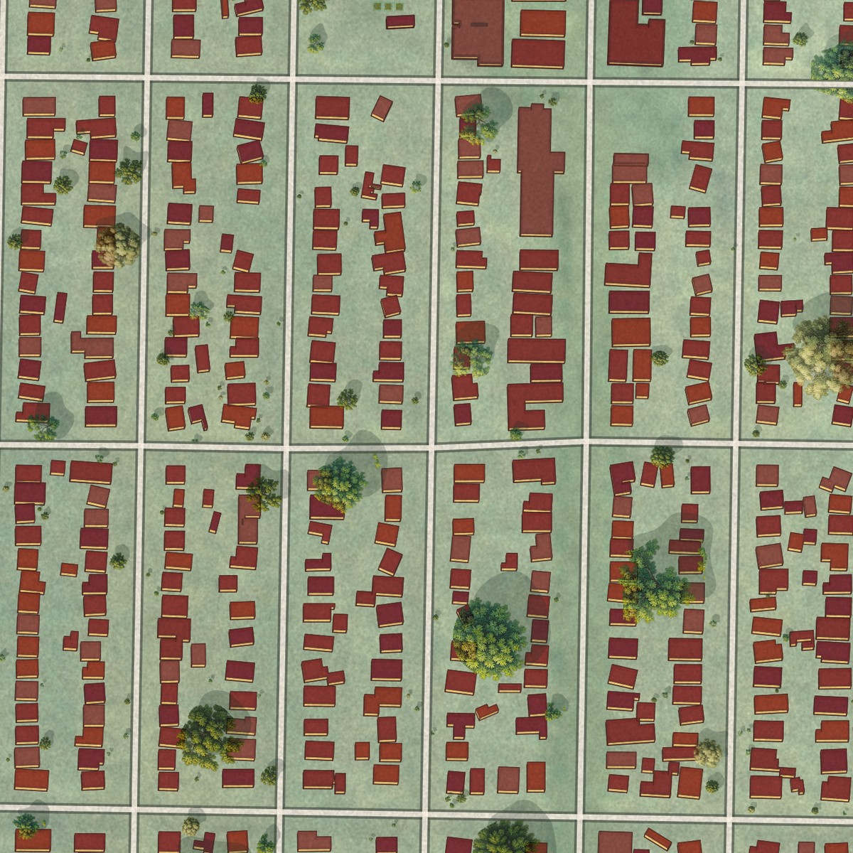 Second close-up of the map of Loyal Heights, Washington print showing more streets and buildings