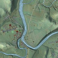 Second close-up of the map of Loyalhanna, Pennsylvania print showing more streets and buildings