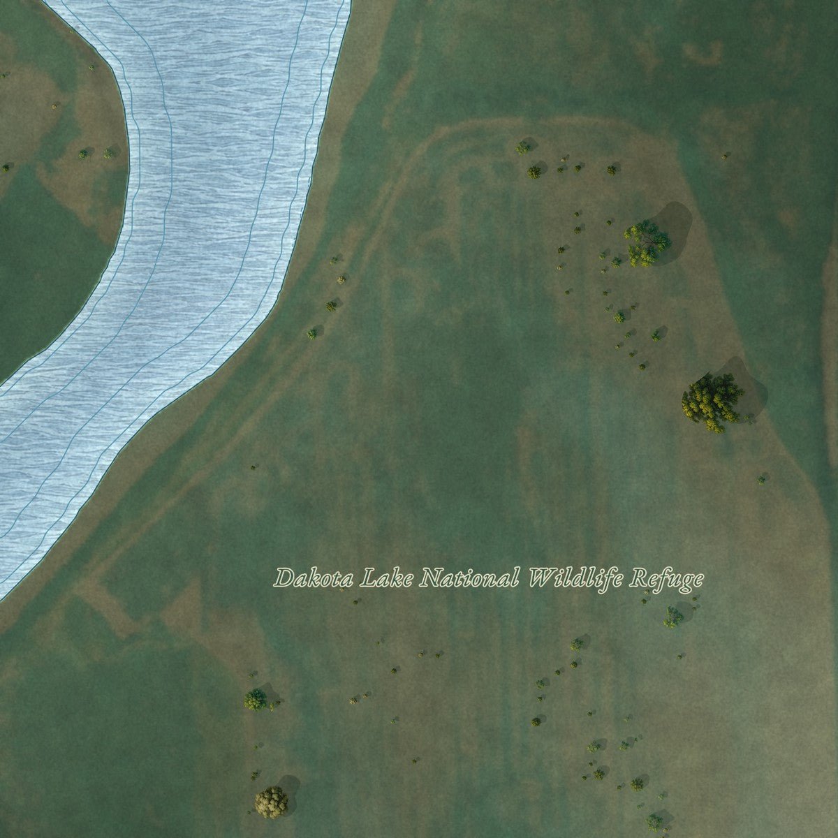 Second close-up of the map of Ludden, North Dakota print showing more streets and buildings
