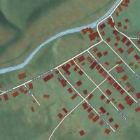 Second close-up of the map of Lumber City, Pennsylvania print showing more streets and buildings