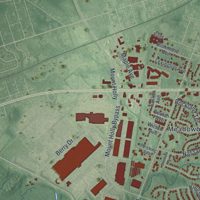Second close-up of the map of Lumberton, New Jersey print showing more streets and buildings