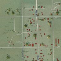 Second close-up of the map of Lund, Nevada print showing more streets and buildings