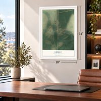 Luray, South Carolina map, 18 x 24 inch print in a white frame in a home office