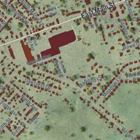 Second close-up of the map of Luray, Virginia print showing more streets and buildings