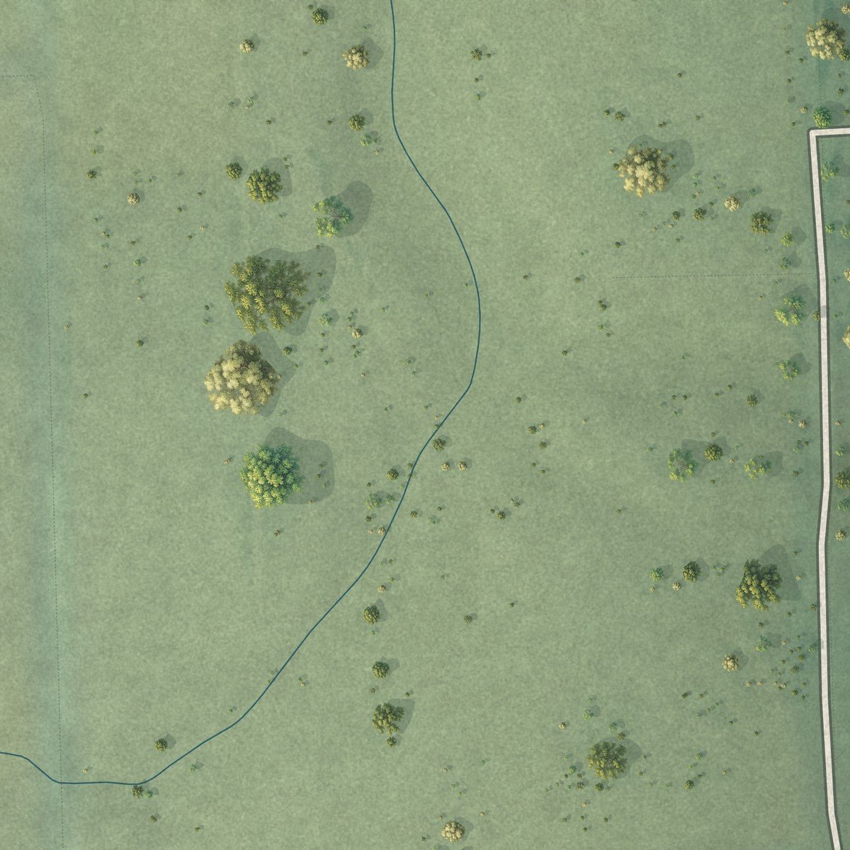 Second close-up of the map of Lushton, Nebraska print showing more streets and buildings